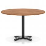 Italia 1200mm Poseur Round Table Walnut Top 750mm High Black Leg Cross Base ITL0980