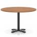 Italia 1200mm Poseur Round Table Walnut Top 750mm High Black Leg Cross Base ITL0980