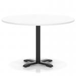 Italia 1200mm Poseur Round Table White Top 750mm High Black Leg Cross Base ITL0981