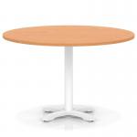 Italia 1200mm Poseur Round Table Beech Top 750mm High White Leg Cross Base ITL0982