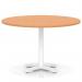 Italia 1200mm Poseur Round Table Beech Top 750mm High White Leg Cross Base ITL0982