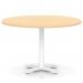 Italia 1200mm Poseur Round Table Maple Top 750mm High White Leg Cross Base ITL0984
