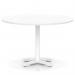 Italia 1200mm Poseur Round Table White Top 750mm High White Leg Cross Base ITL0987