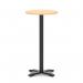 Italia 600mm Poseur Round Table Maple Top 1170mm High Black Leg Cross Base ITL0990