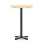 Italia 800mm Poseur Round Table Maple Top 1170mm High Black Leg Cross Base ITL1002