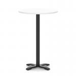 Italia 800mm Poseur Round Table White Top 1170mm High Black Leg Cross Base ITL1005