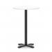 Italia 800mm Poseur Round Table White Top 1170mm High Black Leg Cross Base ITL1005