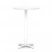 Italia 800mm Poseur Round Table White Top 1170mm High White Leg Cross Base ITL1011