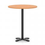 Italia 1000mm Poseur Round Table Beech Top 1170mm High Black Leg Cross Base ITL1012