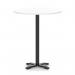 Italia 1000mm Poseur Round Table White Top 1170mm High Black Leg Cross Base ITL1017