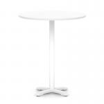 Italia 1000mm Poseur Round Table White Top 1170mm High White Leg Cross Base ITL1023