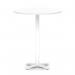 Italia 1000mm Poseur Round Table White Top 1170mm High White Leg Cross Base ITL1023