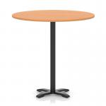 Italia 1200mm Poseur Round Table Beech Top 1170mm High Black Leg Cross Base ITL1024