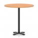 Italia 1200mm Poseur Round Table Beech Top 1170mm High Black Leg Cross Base ITL1024