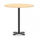 Italia 1200mm Poseur Round Table Maple Top 1170mm High Black Leg Cross Base ITL1026