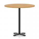 Italia 1200mm Poseur Round Table Oak Top 1170mm High Black Leg Cross Base ITL1027