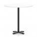 Italia 1200mm Poseur Round Table White Top 1170mm High Black Leg Cross Base ITL1029