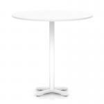 Italia 1200mm Poseur Round Table White Top 1170mm High White Leg Cross Base ITL1035