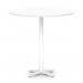 Italia 1200mm Poseur Round Table White Top 1170mm High White Leg Cross Base ITL1035