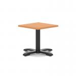 Italia 600mm Square Coffee Table Beech Top 495mm High Black Leg Cross Base ITL1036