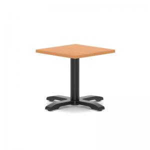 Italia 600mm Square Coffee Table Beech Top 495mm High Black Leg Cross
