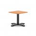 Italia 600mm Square Coffee Table Beech Top 495mm High Black Leg Cross Base ITL1036
