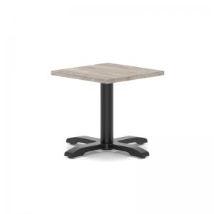 Italia 600mm Square Coffee Table Grey Oak Top 495mm High Black Leg
