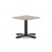 Italia 600mm Square Coffee Table Grey Oak Top 495mm High Black Leg Cross Base ITL1037