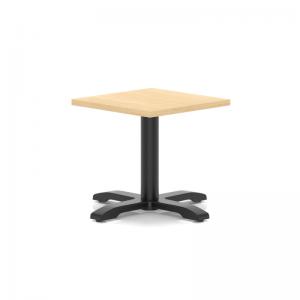 Italia 600mm Square Coffee Table Maple Top 495mm High Black Leg Cross