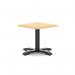 Italia 600mm Square Coffee Table Maple Top 495mm High Black Leg Cross Base ITL1038