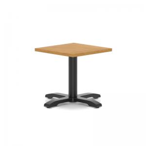 Italia 600mm Square Coffee Table Oak Top 495mm High Black Leg Cross
