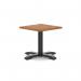 Italia 600mm Square Coffee Table Walnut Top 495mm High Black Leg Cross Base ITL1040