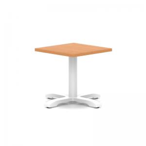 Italia 600mm Square Coffee Table Beech Top 495mm High White Leg Cross