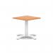 Italia 600mm Square Coffee Table Beech Top 495mm High White Leg Cross Base ITL1042