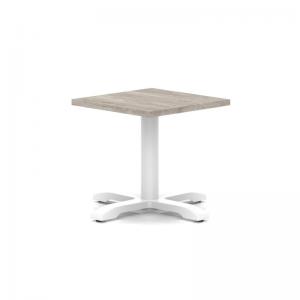 Italia 600mm Square Coffee Table Grey Oak Top 495mm High White Leg