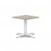 Italia 600mm Square Coffee Table Grey Oak Top 495mm High White Leg Cross Base ITL1043