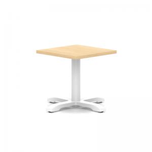 Italia 600mm Square Coffee Table Maple Top 495mm High White Leg Cross