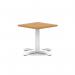 Italia 600mm Square Coffee Table Oak Top 495mm High White Leg Cross Base ITL1045