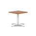 Italia 600mm Square Coffee Table Walnut Top 495mm High White Leg Cross Base ITL1046