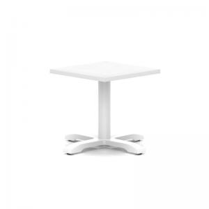 Italia 600mm Square Coffee Table White Top 495mm High White Leg Cross