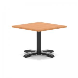 Italia 800mm Square Coffee Table Beech Top 495mm High Black Leg Cross