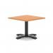 Italia 800mm Square Coffee Table Beech Top 495mm High Black Leg Cross Base ITL1048