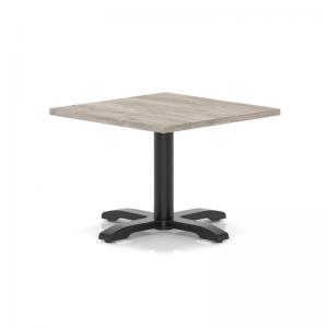 Italia 800mm Square Coffee Table Grey Oak Top 495mm High Black Leg