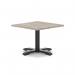 Italia 800mm Square Coffee Table Grey Oak Top 495mm High Black Leg Cross Base ITL1049