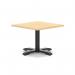 Italia 800mm Square Coffee Table Maple Top 495mm High Black Leg Cross Base ITL1050