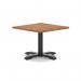 Italia 800mm Square Coffee Table Walnut Top 495mm High Black Leg Cross Base ITL1052