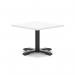 Italia 800mm Square Coffee Table White Top 495mm High Black Leg Cross Base ITL1053