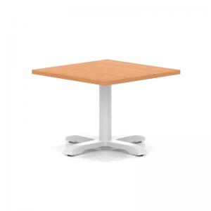 Italia 800mm Square Coffee Table Beech Top 495mm High White Leg Cross