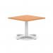 Italia 800mm Square Coffee Table Beech Top 495mm High White Leg Cross Base ITL1054