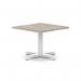 Italia 800mm Square Coffee Table Grey Oak Top 495mm High White Leg Cross Base ITL1055